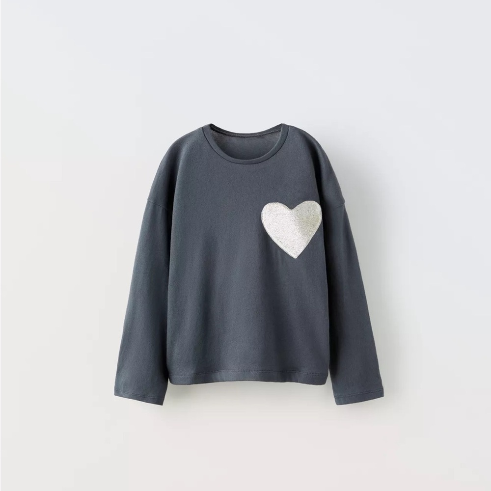 Kids Gray Heart Sweatshirt